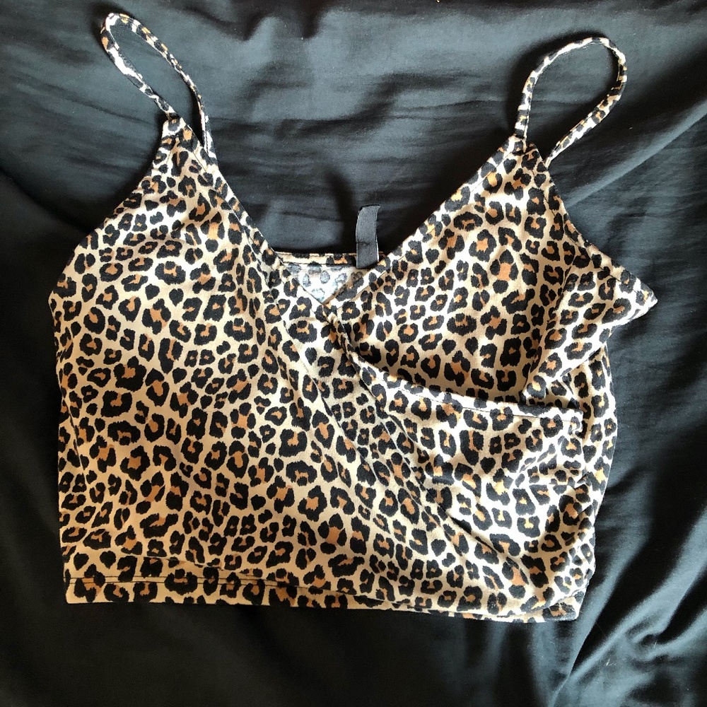 Cropped Leopord Print Tank Top